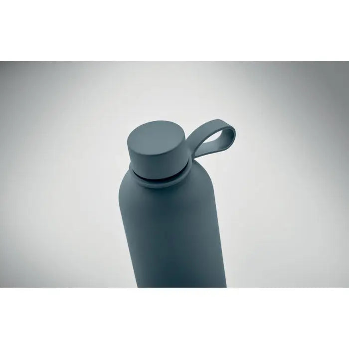 Flacon cu perete dublu de 500 ml culoare gri mat cu capac cu filet si maner integrat din silicon