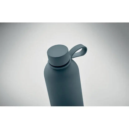 Flacon cu perete dublu de 500 ml culoare gri mat cu capac cu filet si maner integrat din silicon