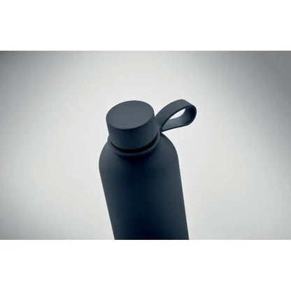 Flacon cu perete dublu de 500 ml din inox, negru mat, izolat termic, cu design minimal și mâner integrat