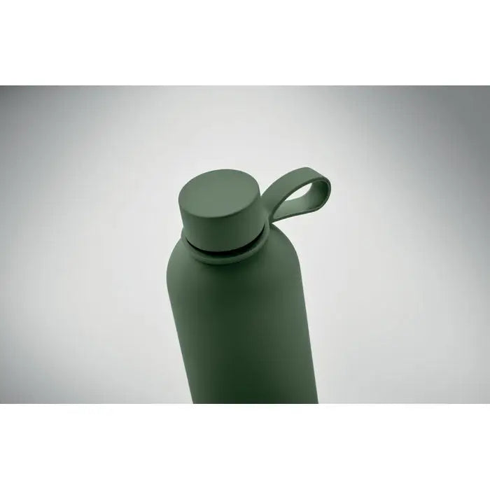 Flacon cu perete dublu de 500 ml verde masliniu mat cu capac asortat si maner integrat