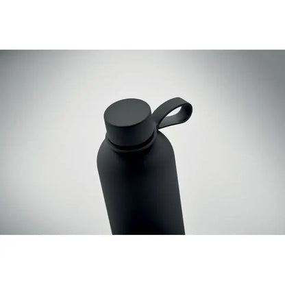 Flacon cu perete dublu de 500 ml negru mat cu design minimalist si maner integrat pentru apa