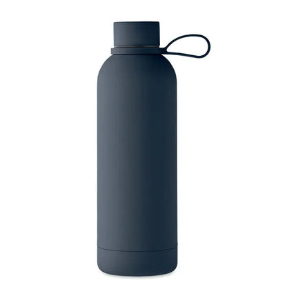 Flacon cu perete dublu de 500 ml gri închis mat cu finisaj mat și capac asortat cu buclă integrată de transport