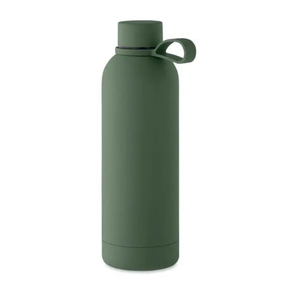 Flacon cu perete dublu de 500 ml din otel inoxidabil verde masliniu mat cu capac si maner integrat