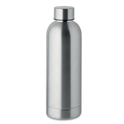 Flacon cu perete dublu de 500 ml din otel inoxidabil argintiu cu design cilindric si capac asortat