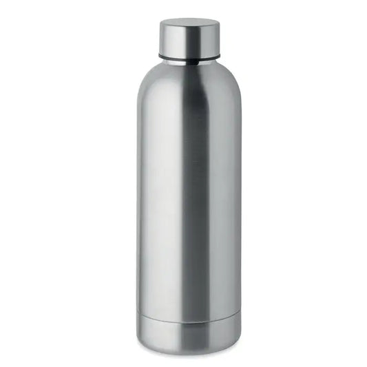 Flacon cu perete dublu de 500 ml din otel inoxidabil argintiu cu design cilindric si capac asortat