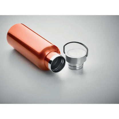 Flacon cu perete dublu de 500 ml din oțel inoxidabil cupru, capac argintiu cu mâner integrat