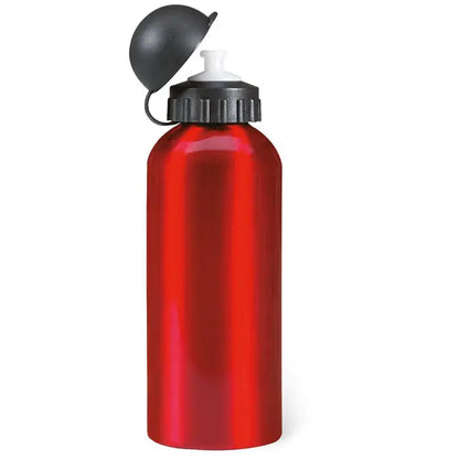 Flacon din aluminiu rosu de 600 ml cu capac flip-top negru si cioc alb pentru hidratare usoara