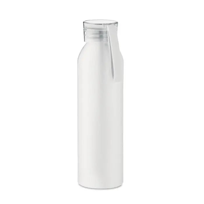Flacon din aluminiu 600ml alb cu finisaj mat si capac transparent cu maner integrat