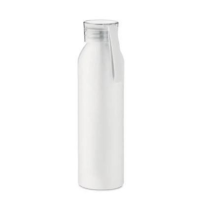 Flacon din aluminiu 600ml alb cu finisaj mat si capac transparent cu maner integrat