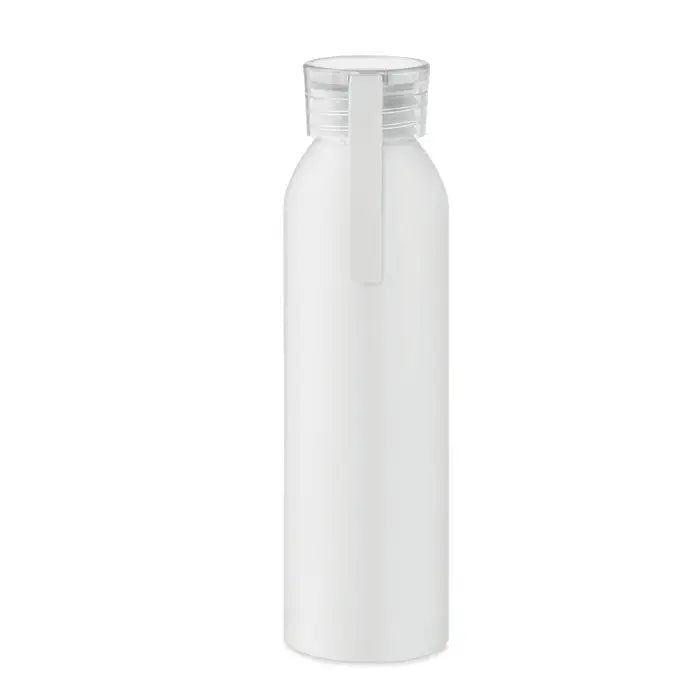 Flacon din aluminiu 600ml alb mat cu capac transparent si maner integrat pentru hidratare usoara