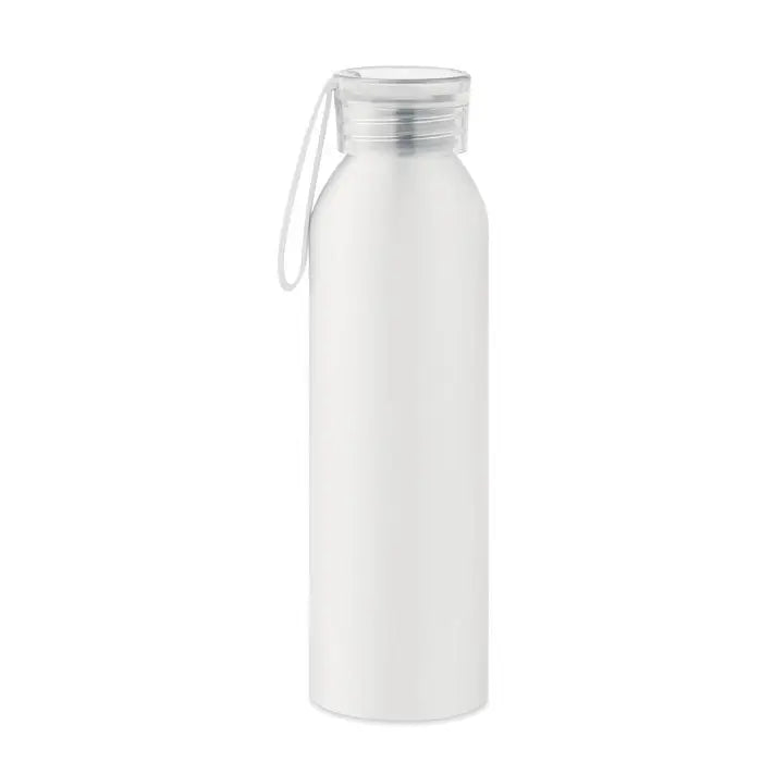 Flacon din aluminiu alb mat 600ml cu capac transparent si bucla pentru transport