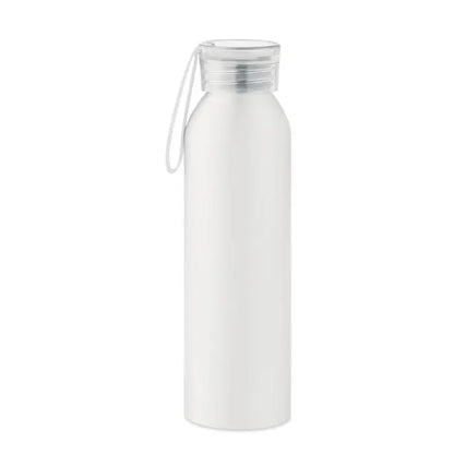 Flacon din aluminiu alb mat 600ml cu capac transparent si bucla pentru transport