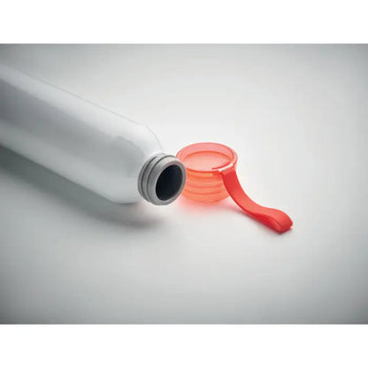 Flacon din aluminiu 600ml alb cu capac rosu din plastic si maner integrat pentru hidratare usoara