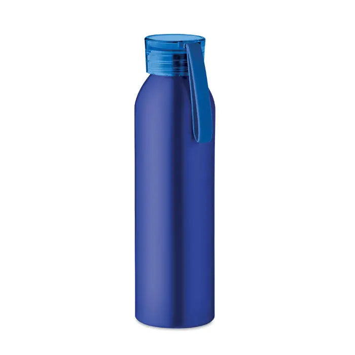 Flacon din aluminiu 600ml albastru metalizat cu capac albastru si maner integrat pentru transport facil