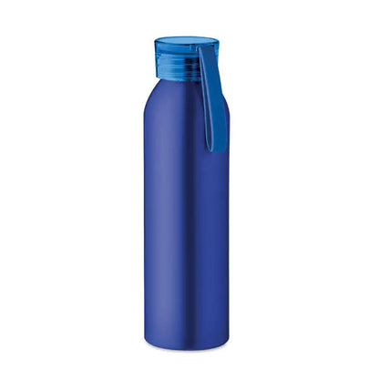 Flacon din aluminiu 600ml albastru metalizat cu capac albastru si maner integrat pentru transport facil