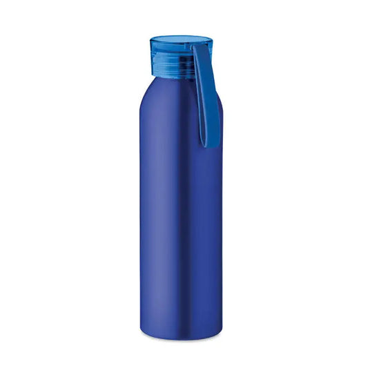 Flacon din aluminiu 600ml albastru metalizat cu capac albastru si maner integrat pentru transport facil