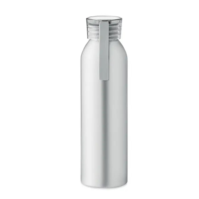 Flacon din aluminiu 600ml argintiu cu capac transparent cu filet si maner gri din plastic
