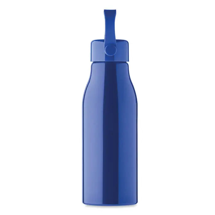 Flacon din aluminiu 650ml albastru metalic cu capac asortat si maner integrat pentru transport facil