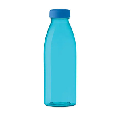 Flacon rpet 500ml sticlă de apă din plastic turcoaz translucid cu capac albastru înfiletat din material solid