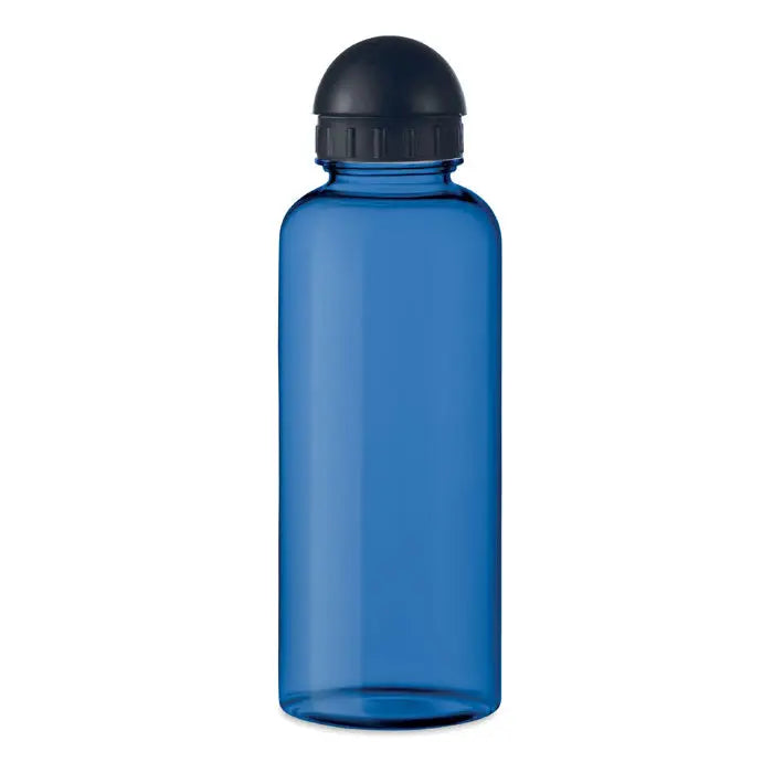 Flacon rpet 500ml albastru transparent din plastic cu capac negru filetat pentru apa
