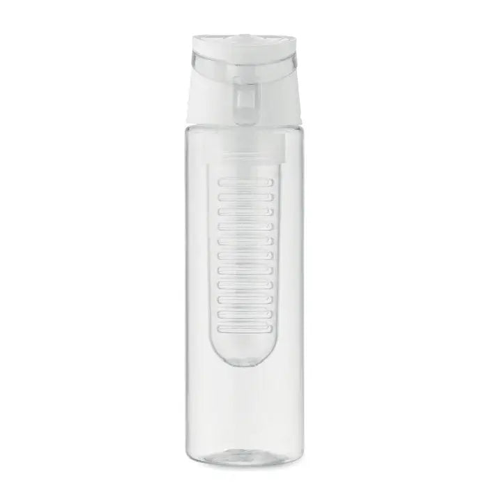 Flacon rpet 500ml sticlă transparentă din plastic cu capac alb rabatabil și compartiment intern pentru infuzor