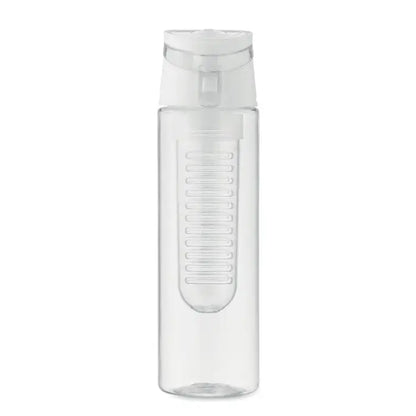 Flacon rpet 500ml sticlă transparentă din plastic cu capac alb rabatabil și compartiment intern pentru infuzor
