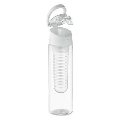 Flacon rpet 500ml sticla transparenta din plastic cu capac alb flip-top si compartiment integrat pentru infuzor