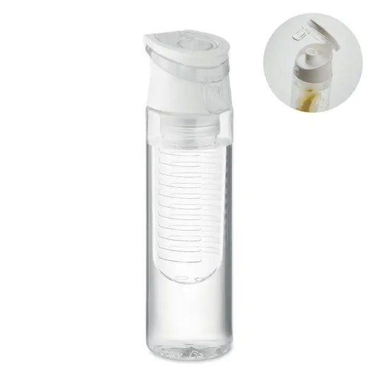 Flacon rpet 500ml sticlă transparentă cu capac flip-top alb și compartiment infuzor integrat