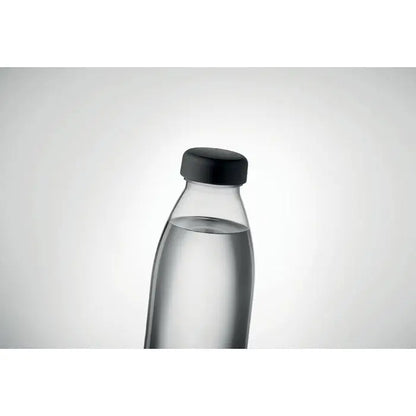 Flacon rpet 500ml sticlă transparentă cu capac negru înșurubabil din plastic reciclat pentru apă