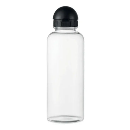 Sticlă transparentă pentru apă flacon rpet 500ml cu capac negru sferic și mâner zimțat