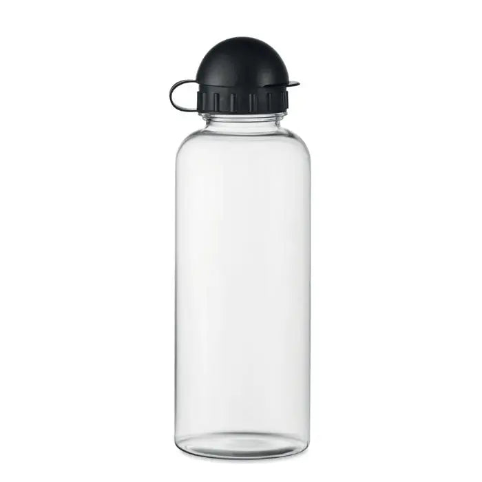 Sticla transparenta flacon rpet 500ml cu capac negru sferic si aderenta texturata pentru apa