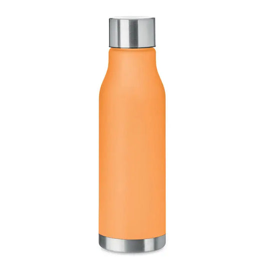 Sticlă izolată portocalie flacon rpet 600ml cu capac și bază din oțel inoxidabil argintiu