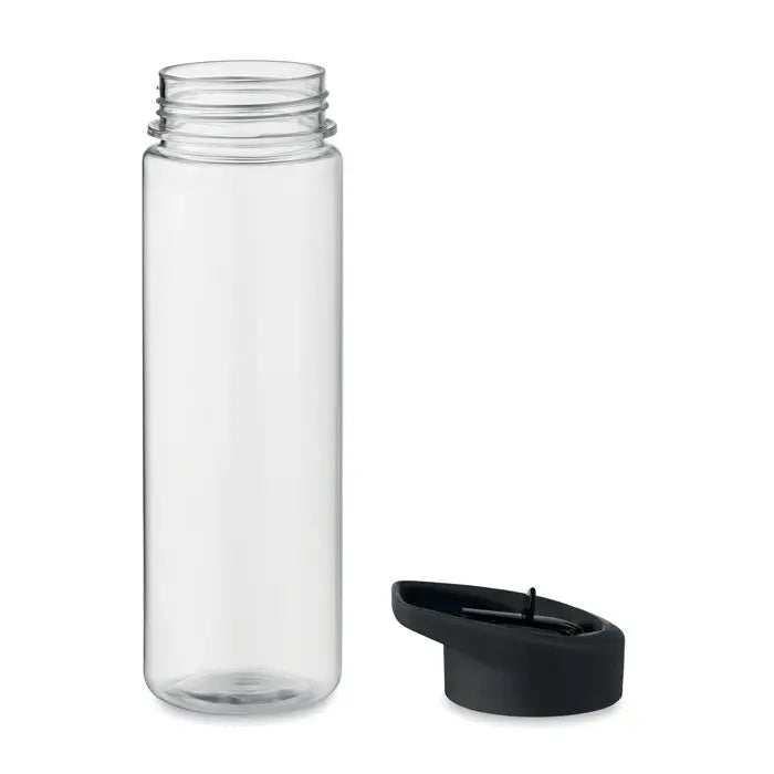 Flacon rpet 650ml pp capac rabatabil sticla transparenta cu capac negru filetat pentru apa