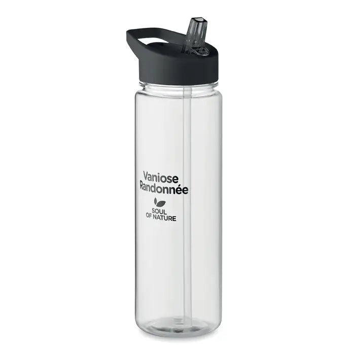 Flacon rpet 650ml pp capac rabatabil cu pai si design minimalist vaniose randonnée soul of nature negru