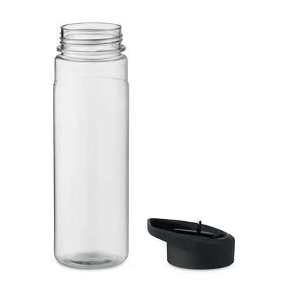 Flacon rpet 650ml pp capac rabatabil sticla transparenta cu capac negru cu filet pentru apa