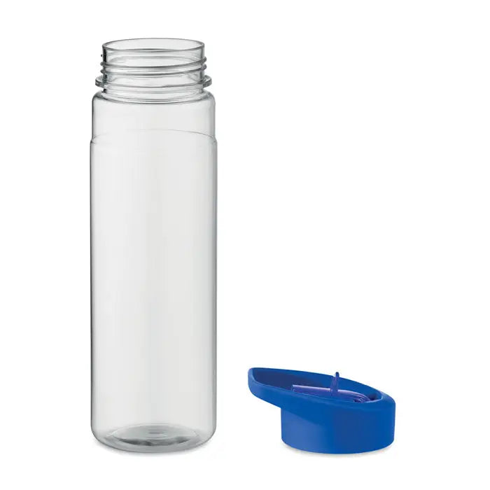 Flacon rpet 650ml pp capac rabatabil cu sticla transparenta si capac albastru vibrant pentru apa