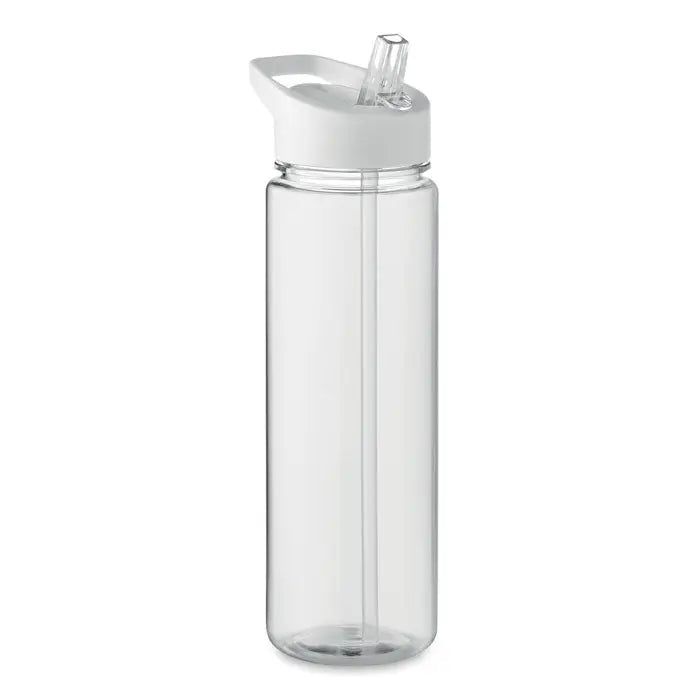 Flacon rpet 650ml cu capac rabatabil alb și pai transparent din plastic clar pentru apă