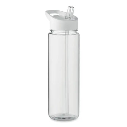 Flacon rpet 650ml cu capac rabatabil alb și pai transparent din plastic clar pentru apă