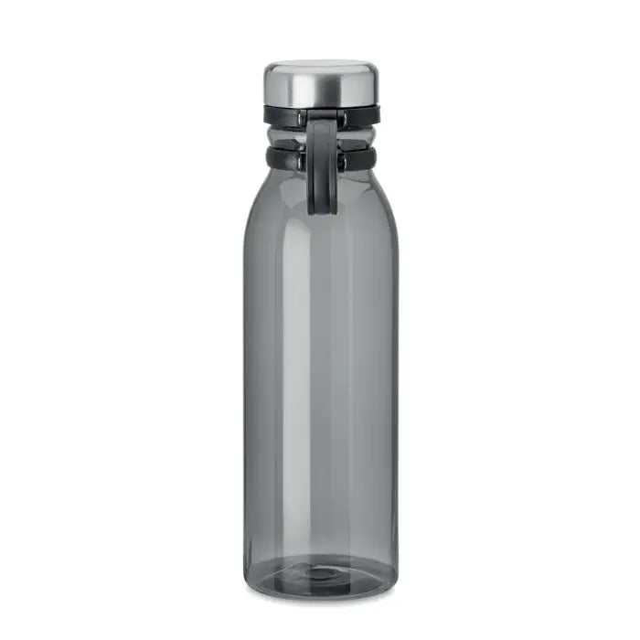 Flacon rpet 780ml sticla de apa gri translucid cu capac metalic argintiu si garnituri din cauciuc negru