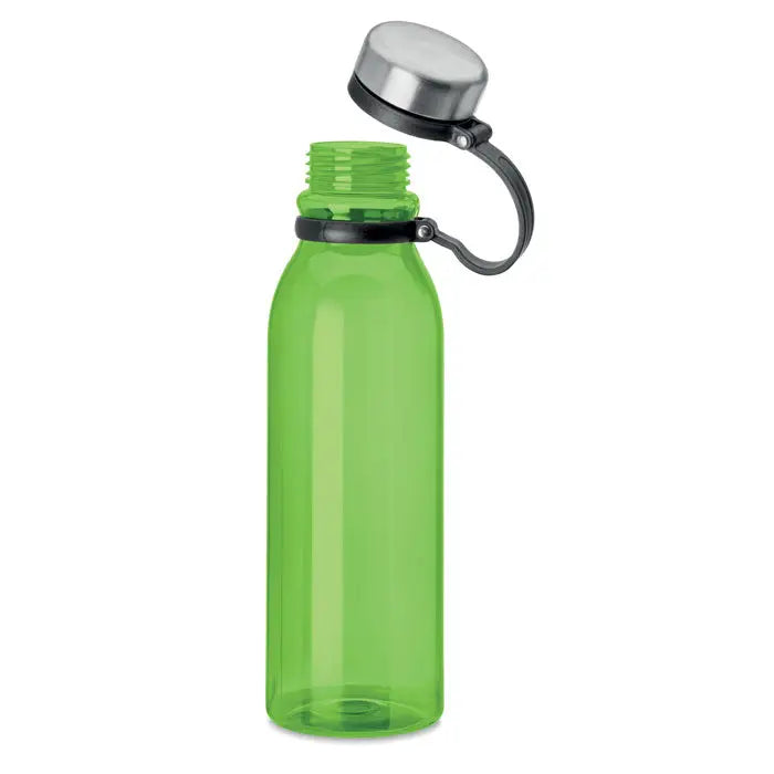 Flacon rpet 780ml sticla de apa translucida verde lime din plastic cu capac metalic argintiu si maner integrat