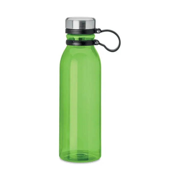 Flacon rpet 780ml sticlă de apă verde translucentă din plastic cu capac metalic argintiu și sigiliu de cauciuc negru