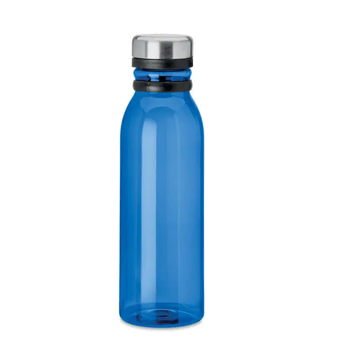 Flacon rpet 780ml sticlă de apă din plastic albastru translucid cu capac metalic argintiu și garnitură neagră din cauciuc