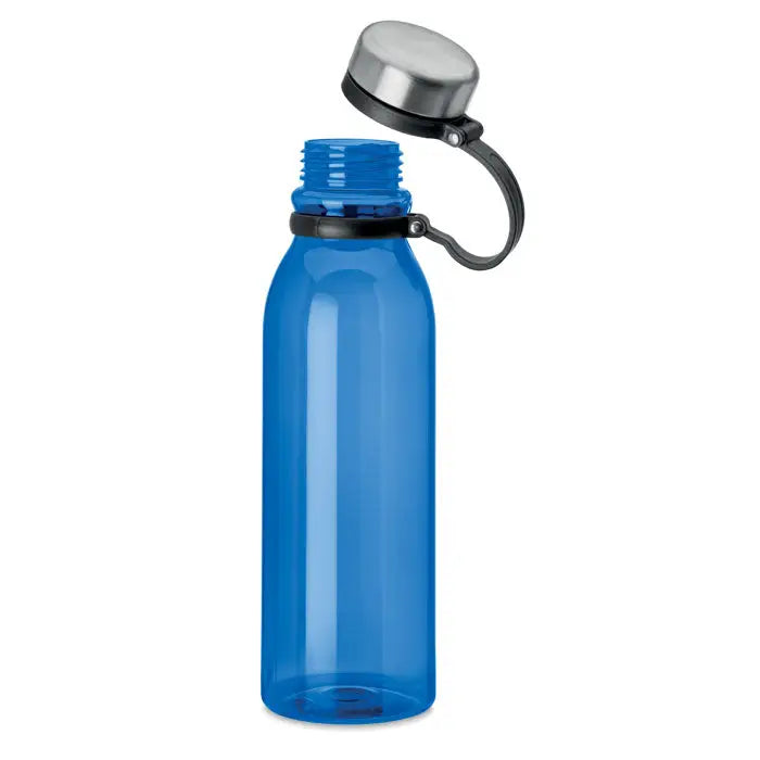 Flacon rpet 780ml sticla de apa albastra translucida din plastic cu capac argintiu si maner negru