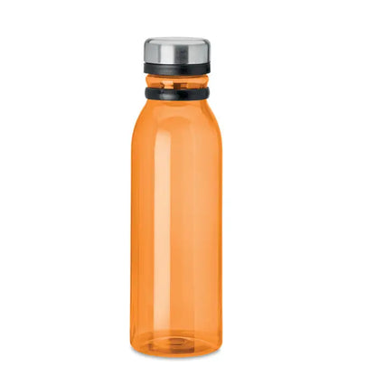 Flacon rpet 780ml sticlă de apă portocalie translucida din plastic cu capac metalic argintiu și garnituri negre din cauciuc