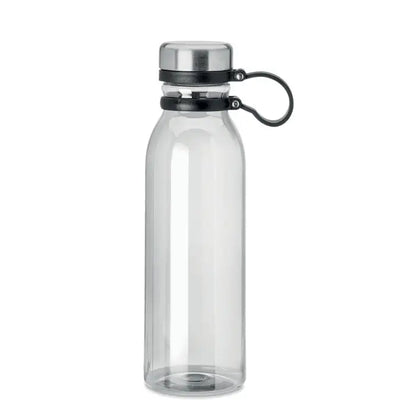 Flacon rpet 780ml sticlă transparentă cu capac metalic argintiu și mâner de silicon negru cu buclă integrată