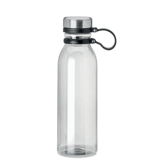 Flacon rpet 780ml sticlă transparentă cu capac metalic argintiu și mâner de silicon negru cu buclă integrată