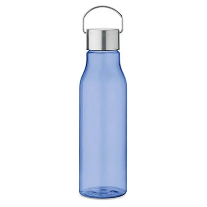 Flacon rpet cu capac pp 600 ml albastru transparent cu capac metalic argintiu si maner pentru apa