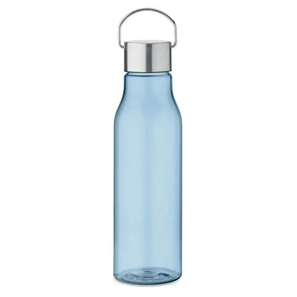 Flacon rpet cu capac pp 600 ml este o sticla translucida, albastru deschis, cu capac metalic si maner argintiu