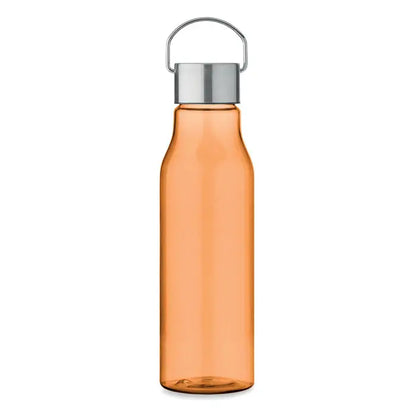Flacon rpet transparent maro cu capac metalic argintiu si maner pentru bautura 600 ml