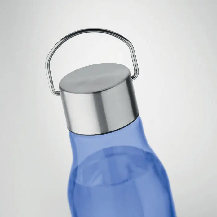 Flacon rpet albastru translucide cu capac pp argintiu metalic si maner pentru hidratare eficienta 600 ml
